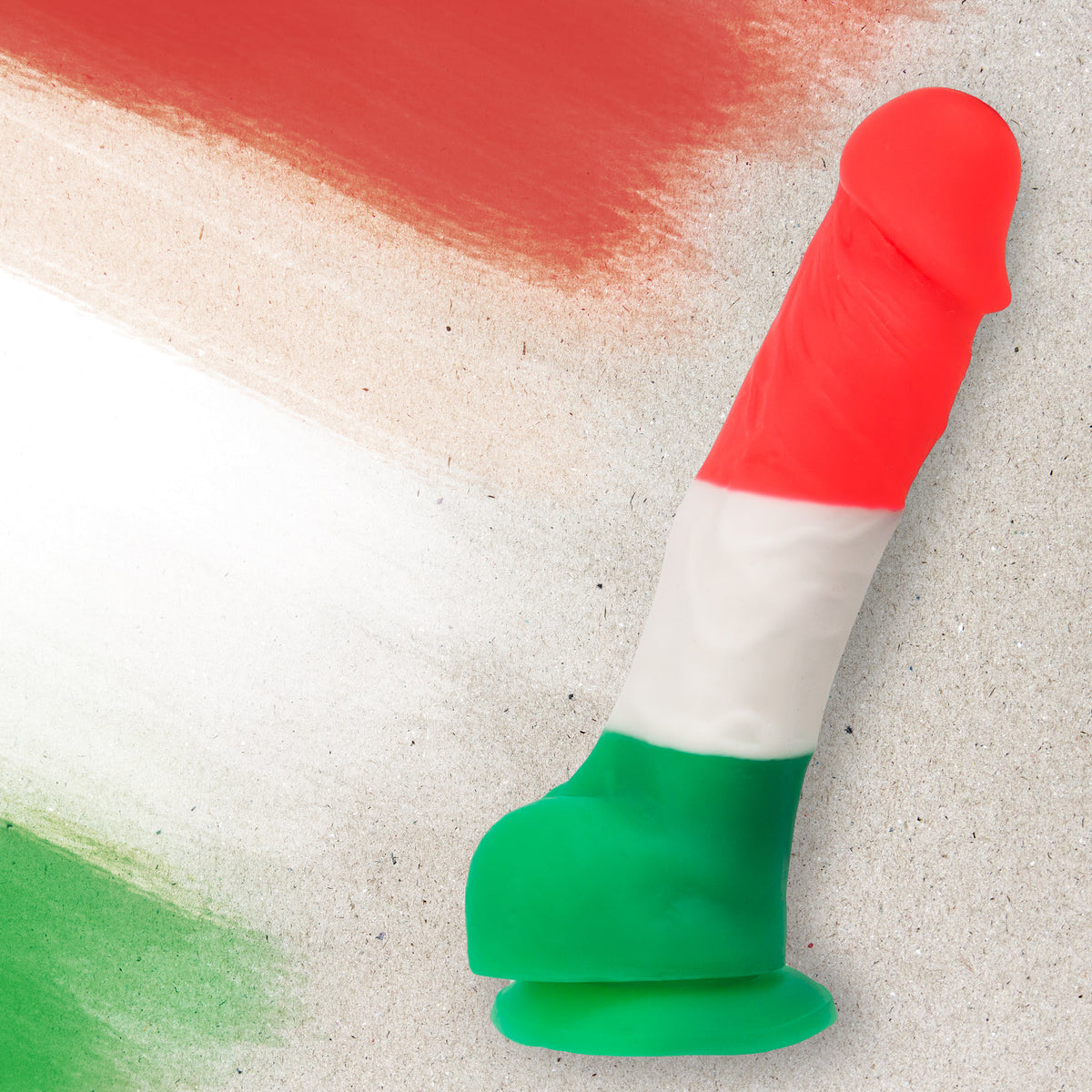 Pure Love® - Tri-Colour Realistic Dildo With Suction Base – 7 In.