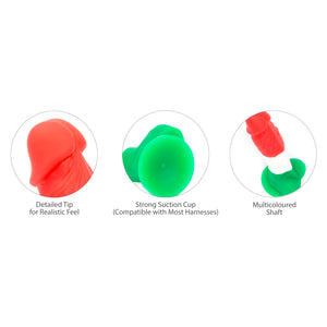 Pure Love® - Tri-Colour Realistic Dildo With Suction Base – 7 In.