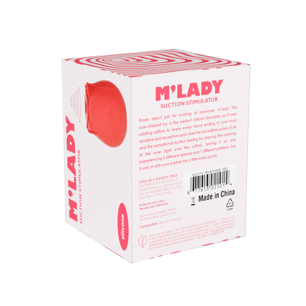 M’Lady - Rose Clitoral Suction Stimulator – Red
