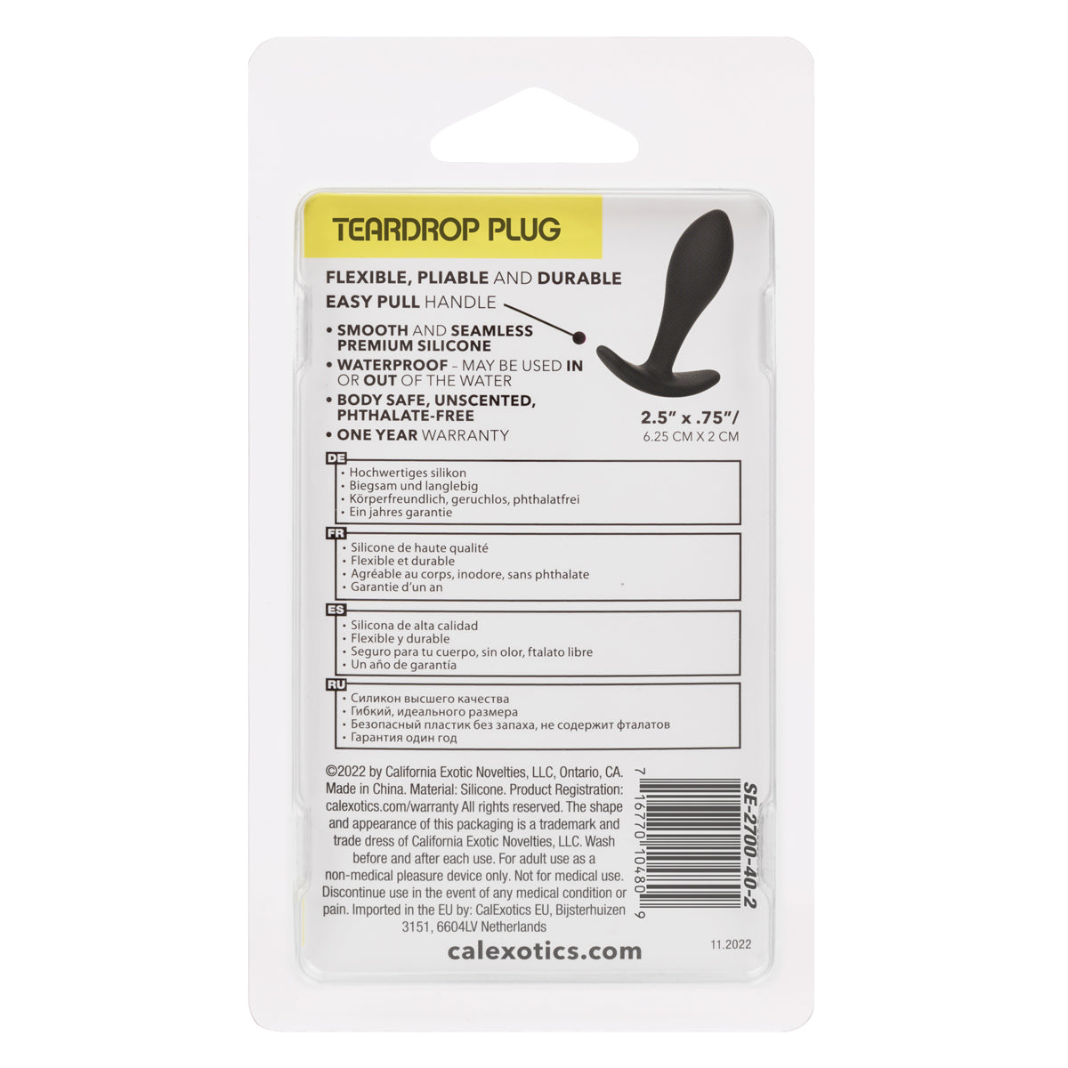 CalExotics® - Boundless Teardrop Butt Plug – Black