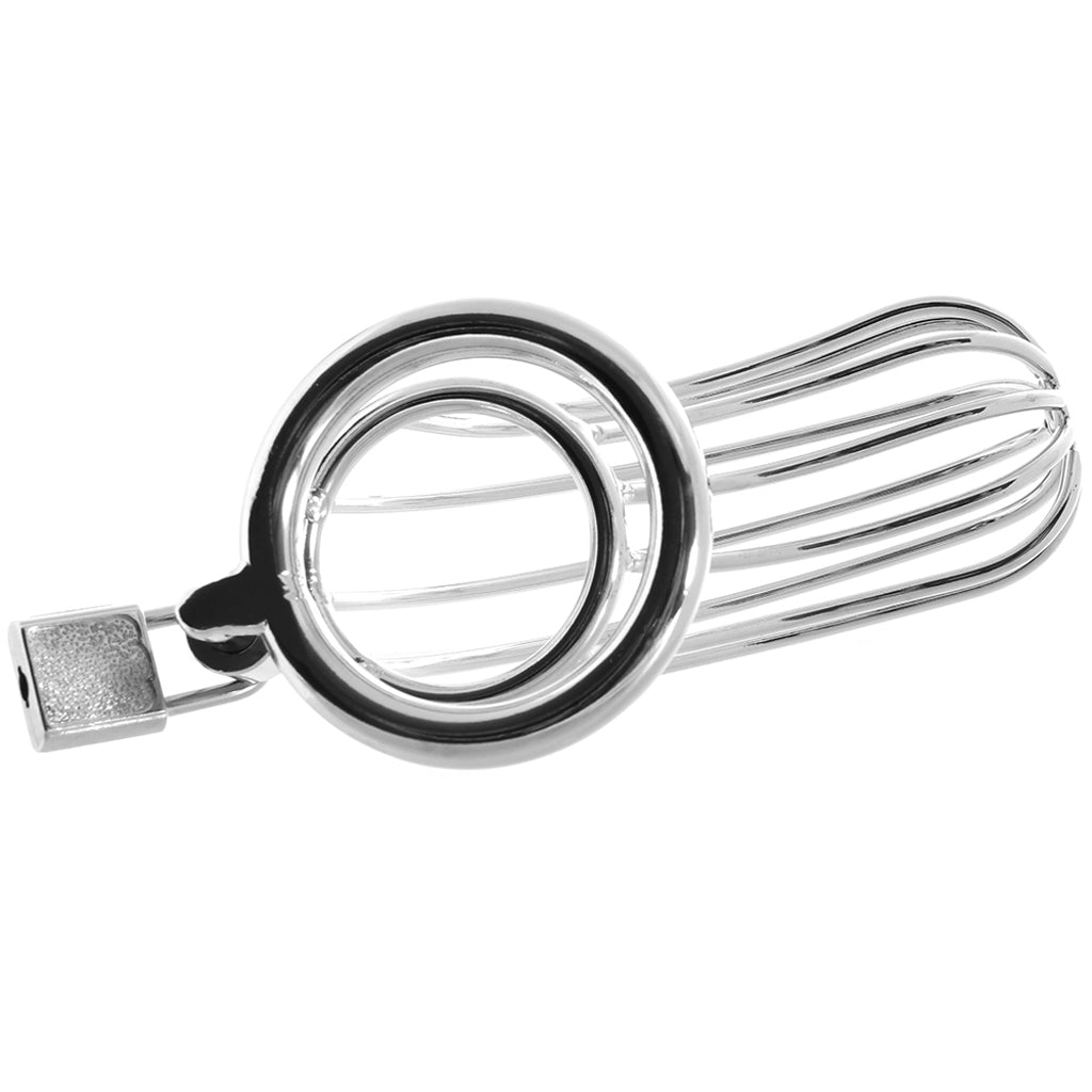 Blue Line Prisoner Cock Cage in Silver